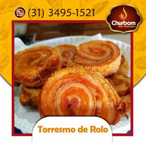 Torresmo de rolo defumado - em an�is - R$ 18,00 - 500g